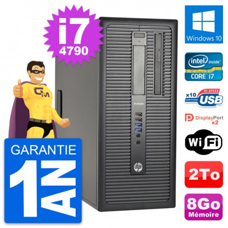 PC Tour HP ProDesk 600 G1 Intel i7-4790 RAM 8Go Disque Dur 2To Windows 10 Wifi