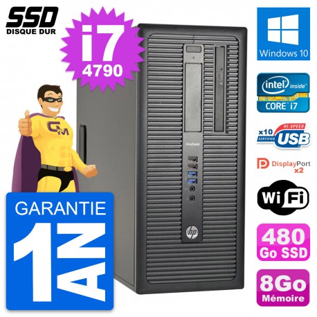 PC Tour HP ProDesk 600 G1 Intel Core i7-4790 RAM 8Go SSD 480Go Windows 10 Wifi