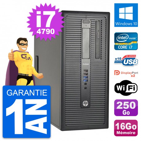 PC Tour HP ProDesk 600 G1 Intel i7-4790 RAM 16Go Disque 250Go Windows 10 Wifi