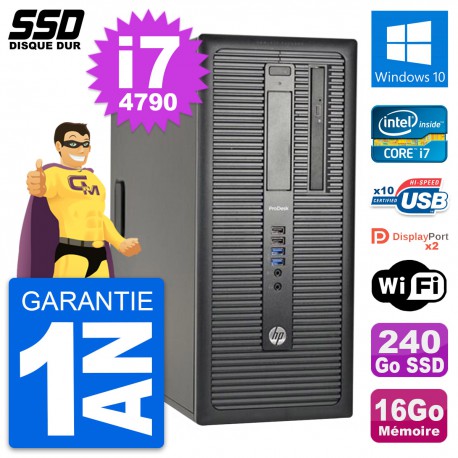 PC Tour HP ProDesk 600 G1 Intel Core i7-4790 RAM 16Go SSD 240Go Windows 10 Wifi