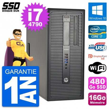 PC Tour HP ProDesk 600 G1 Intel Core i7-4790 RAM 16Go SSD 480Go Windows 10 Wifi