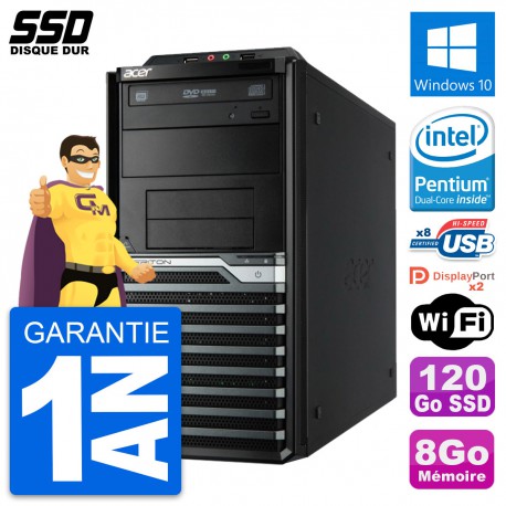 PC Tour Acer Veriton M4630G Intel G3220 RAM 8Go SSD 120Go Windows 10 Wifi