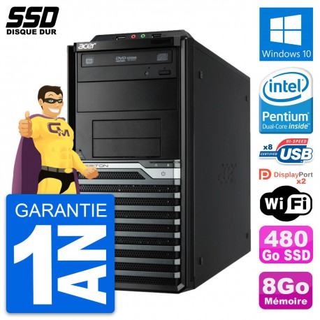 PC Tour Acer Veriton M4630G Intel G3220 RAM 8Go SSD 480Go Windows 10 Wifi