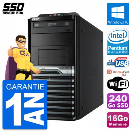 PC Tour Acer Veriton M4630G Intel G3220 RAM 16Go SSD 240Go Windows 10 Wifi