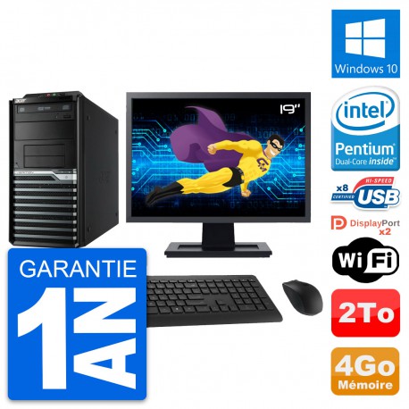 PC Tour Acer M4630G Ecran 19" Intel G3220 RAM 4Go Disque Dur 2To Windows 10 Wifi