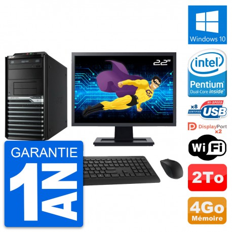 PC Tour Acer M4630G Ecran 22" Intel G3220 RAM 4Go Disque Dur 2To Windows 10 Wifi