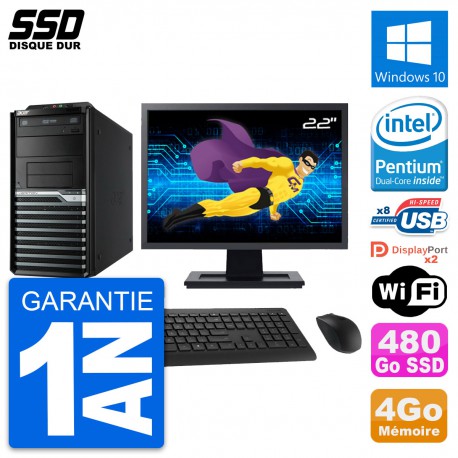 PC Tour Acer M4630G Ecran 22" Intel G3220 RAM 4Go SSD 480Go Windows 10 Wifi