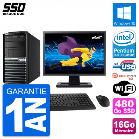 PC Tour Acer M4630G Ecran 22" Intel G3220 RAM 16Go SSD 480Go Windows 10 Wifi