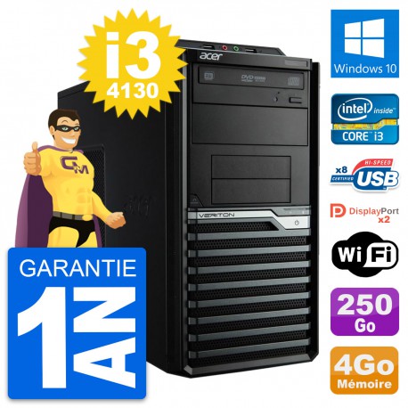PC Tour Acer Veriton M4630G Intel i3-4130 RAM 4Go Disque 250Go Windows 10 Wifi
