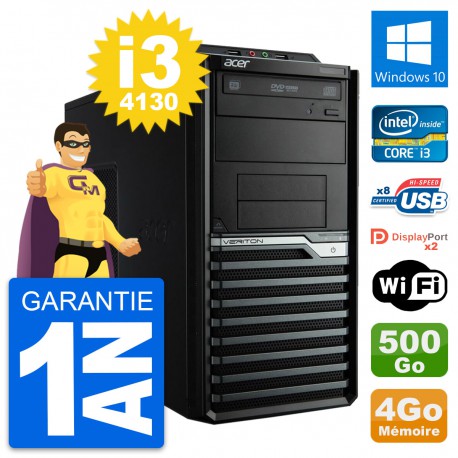 PC Tour Acer Veriton M4630G Intel i3-4130 RAM 4Go Disque 500Go Windows 10 Wifi