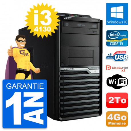PC Tour Acer Veriton M4630G Intel i3-4130 RAM 4Go Disque Dur 2To Windows 10 Wifi