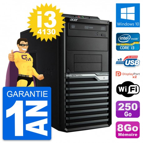 PC Tour Acer Veriton M4630G Intel i3-4130 RAM 8Go Disque 250Go Windows 10 Wifi