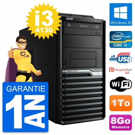 PC Tour Acer Veriton M4630G Intel i3-4130 RAM 8Go Disque Dur 1To Windows 10 Wifi