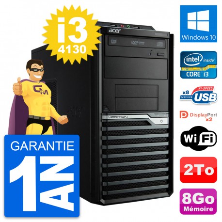PC Tour Acer Veriton M4630G Intel i3-4130 RAM 8Go Disque Dur 2To Windows 10 Wifi