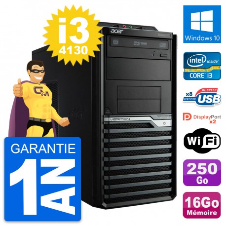 PC Tour Acer Veriton M4630G Intel i3-4130 RAM 16Go Disque 250Go Windows 10 Wifi
