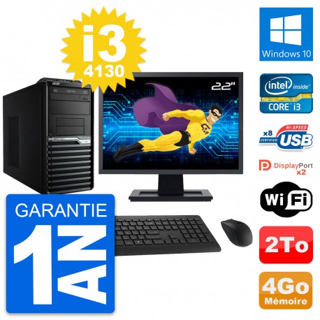 PC Tour Acer M4630G Ecran 22" Intel i3-4130 RAM 4Go Disque 2To Windows 10 Wifi