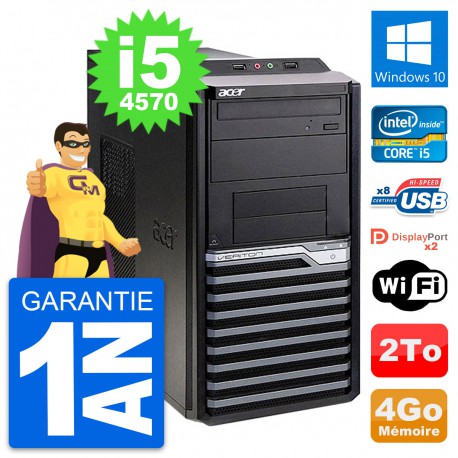 PC Tour Acer Veriton M4630G Intel i5-4570 RAM 4Go Disque Dur 2To Windows 10 Wifi