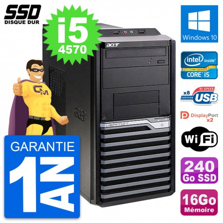 PC Tour Acer Veriton M4630G Intel i5-4570 RAM 16Go SSD 240Go Windows 10 Wifi