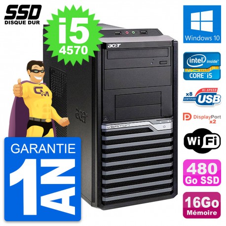 PC Tour Acer Veriton M4630G Intel i5-4570 RAM 16Go SSD 480Go Windows 10 Wifi