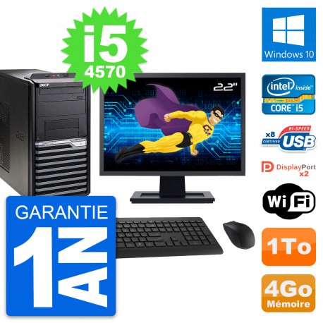 PC Tour Acer M4630G Ecran 22" Intel i5-4570 RAM 4Go Disque 1To Windows 10 Wifi
