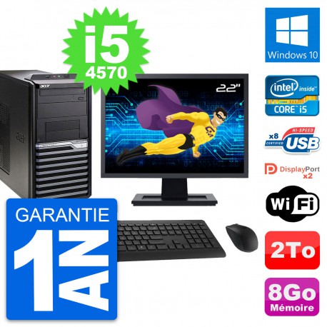 PC Tour Acer M4630G Ecran 22" Intel i5-4570 RAM 8Go Disque 2To Windows 10 Wifi