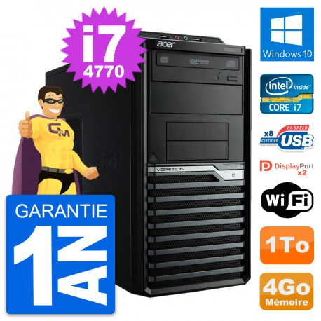PC Tour Acer Veriton M4630G Intel i7-4770 RAM 4Go Disque Dur 1To Windows 10 Wifi
