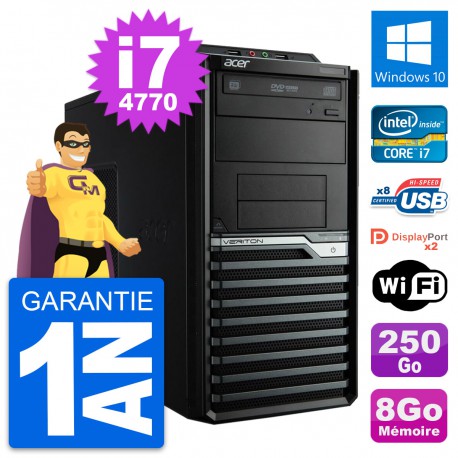 PC Tour Acer Veriton M4630G Intel i7-4770 RAM 8Go Disque 250Go Windows 10 Wifi