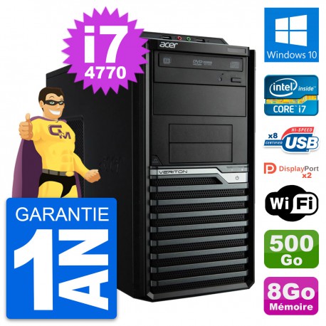 PC Tour Acer Veriton M4630G Intel i7-4770 RAM 8Go Disque 500Go Windows 10 Wifi