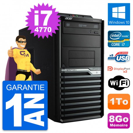 PC Tour Acer Veriton M4630G Intel i7-4770 RAM 8Go Disque Dur 1To Windows 10 Wifi