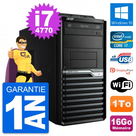PC Tour Acer Veriton M4630G Intel i7-4770 RAM 16Go Disque 1To Windows 10 Wifi