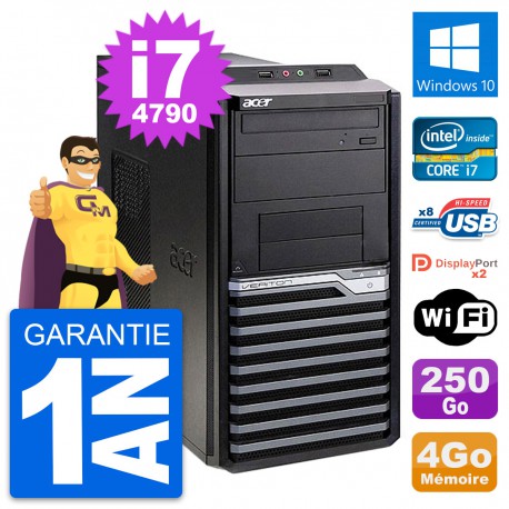 PC Tour Acer Veriton M4630G Intel i7-4790 RAM 4Go Disque 250Go Windows 10 Wifi