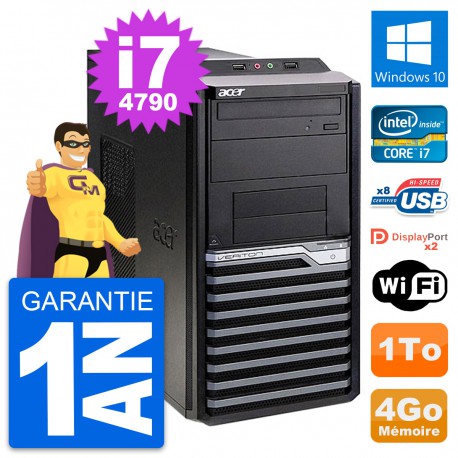 PC Tour Acer Veriton M4630G Intel i7-4790 RAM 4Go Disque Dur 1To Windows 10 Wifi