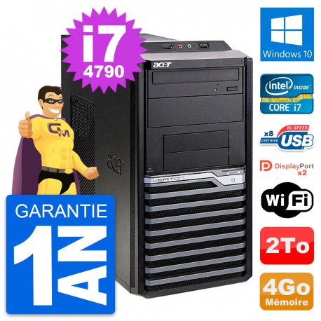 PC Tour Acer Veriton M4630G Intel i7-4790 RAM 4Go Disque Dur 2To Windows 10 Wifi