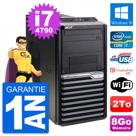 PC Tour Acer Veriton M4630G Intel i7-4790 RAM 8Go Disque Dur 2To Windows 10 Wifi