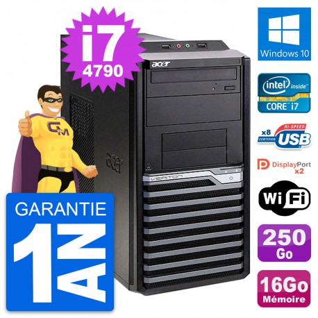 PC Tour Acer Veriton M4630G Intel i7-4790 RAM 16Go Disque 250Go Windows 10 Wifi