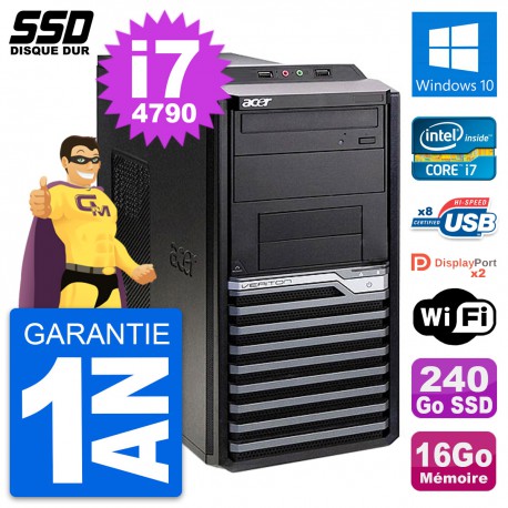 PC Tour Acer Veriton M4630G Intel i7-4790 RAM 16Go SSD 240Go Windows 10 Wifi