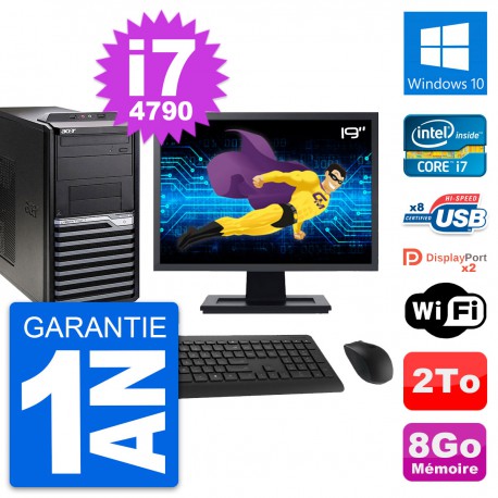 PC Tour Acer M4630G Ecran 19" Intel i7-4790 RAM 8Go Disque 2To Windows 10 Wifi