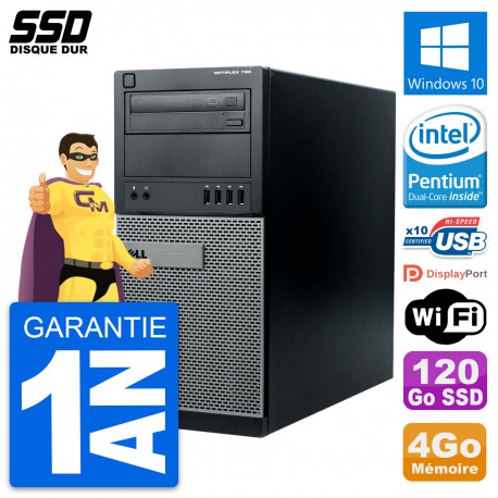 PC Tour Dell OptiPlex 790 MT Intel G630 RAM 4Go SSD 120Go Windows 10 Wifi