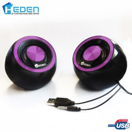 Haut-Parleurs / Enceintes USB Heden SPK170UCV0 5W Violet Pour Pc Mac et Linux