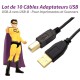 Lot x10 Câbles USB 2.0 USB-A USB-B 1.80m Imprimante Scanner 453030300170R05 NEUF
