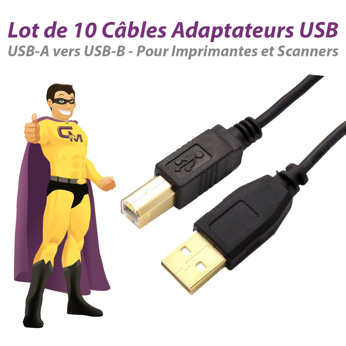 Rallonge USB 3.0 Am Bm 149795 100cm Noir NEUF - MonsieurCyberMan