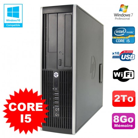 PC HP Elite 8200 SFF Intel Core I5 3.1GHz 8Go Disque 2To DVD WIFI W7