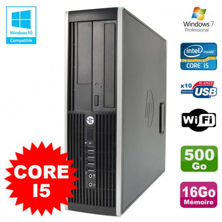 PC HP Elite 8200 SFF Intel Core I5 3.1GHz 16Go Disque 500Go DVD WIFI W7